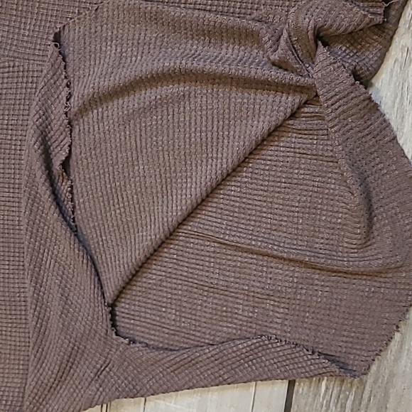 Free People Spring Valley Taupe Lightweight Thermal Knit Lace Tunic Top Wmns L - Picture 9 of 14